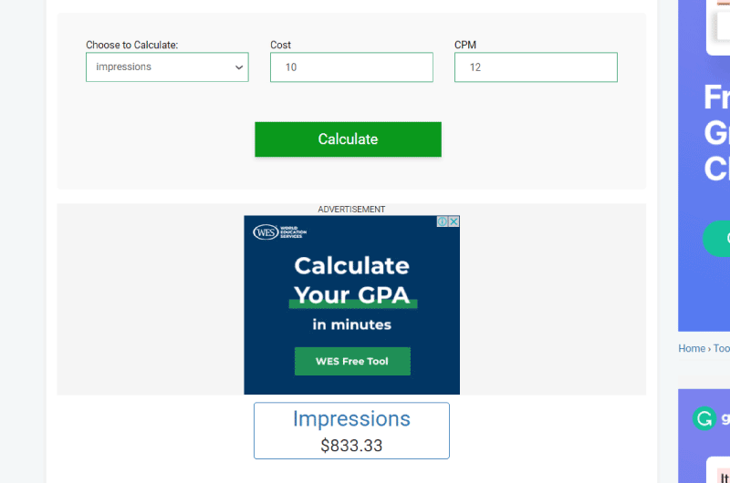 CPM Calculator  Prepostseo - Twaino